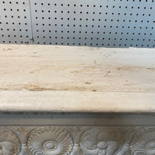 Load image into Gallery viewer, Large Salvaged Fireplace Mantel with Rosette Header and Acanthus Corbels
